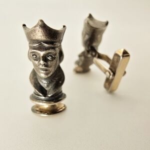 Silver and Gold SWANK  Chess King Cufflinks